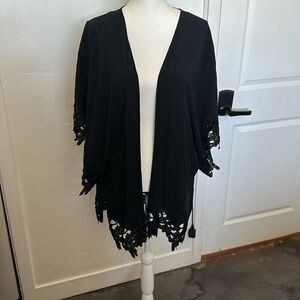 Stella Dot Beach SZ XL cardigan Blk EUC